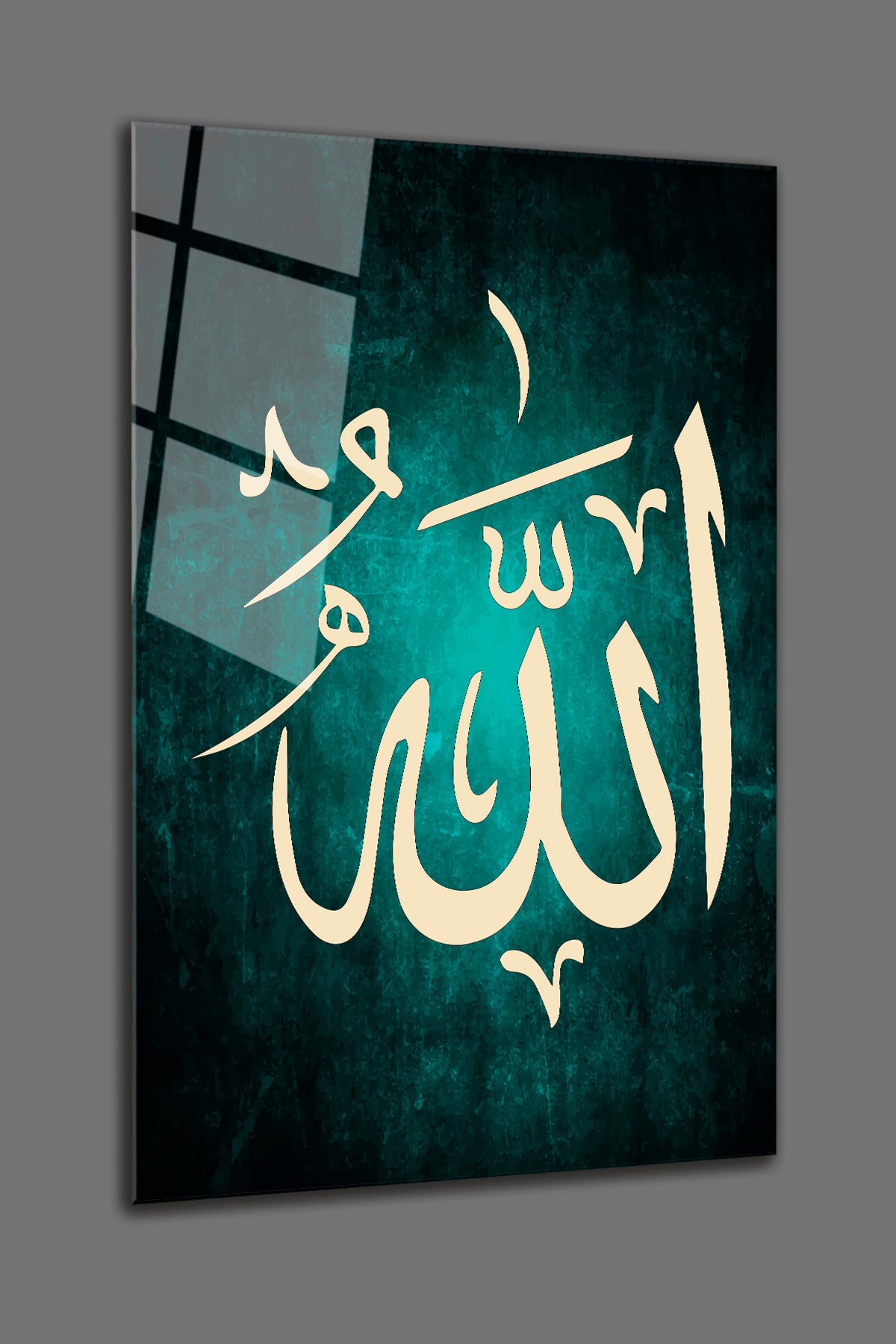 ALLAH YAZILI CAM TABLO - DİNİ DUVAR TABLO-KIRILMAZ CAM TABLO-İSLAMİ DEKORATİF TABLO-YENİ EVE HEDİYE