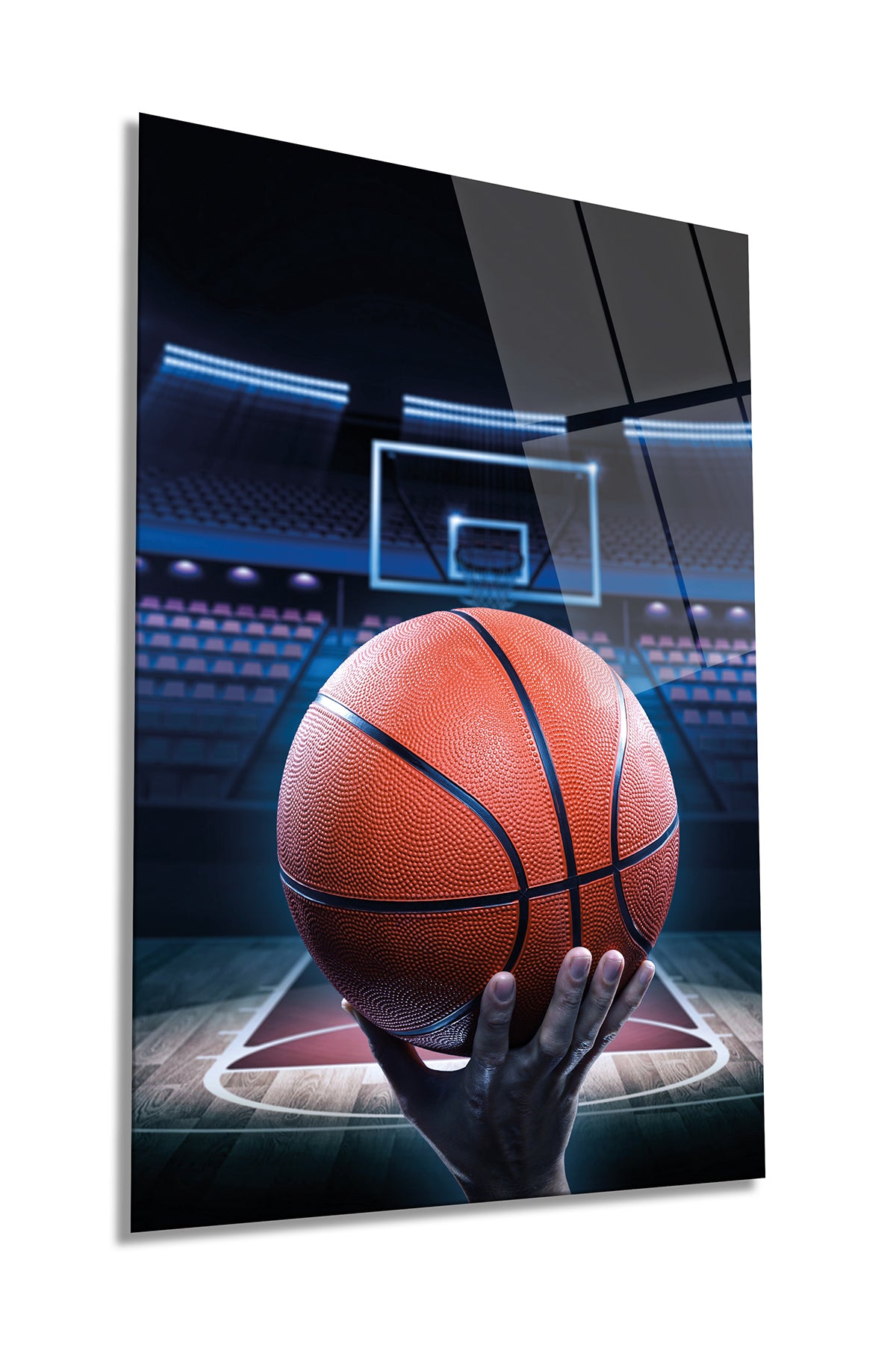 Basketbol Arena Dikey Cam Tablo, Ev ve Ofis Duvar Dekoru, Lüks Hediyelik, Kırılmaz Çizilmez