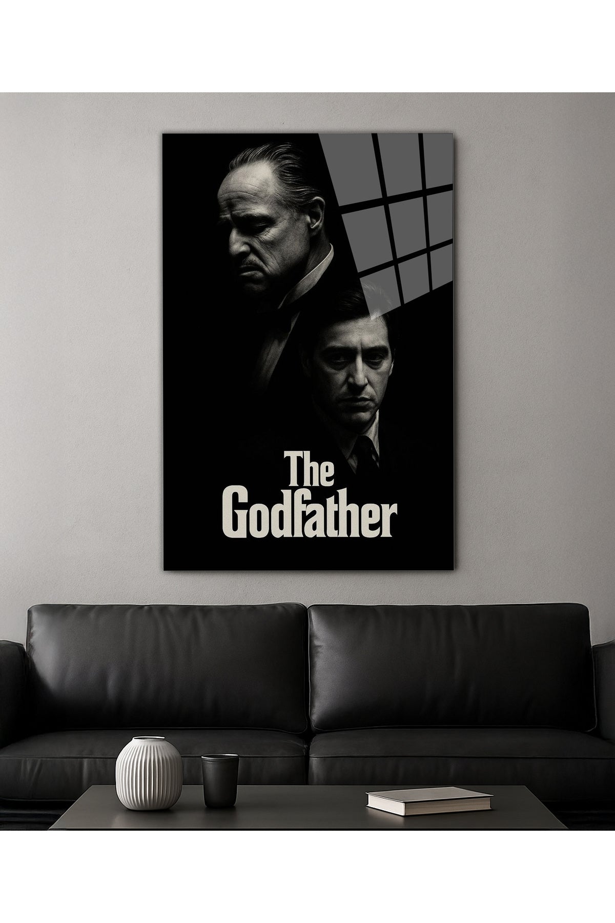 The Godfather Temalı Karizmatik Ve Karanlık Atmosferli Uv Cam Tablo Tasarımı