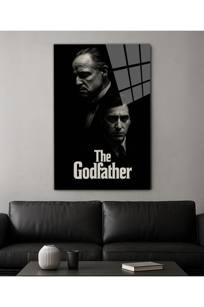 The Godfather Temalı Karizmatik Ve Karanlık Atmosferli Uv Cam Tablo Tasarımı