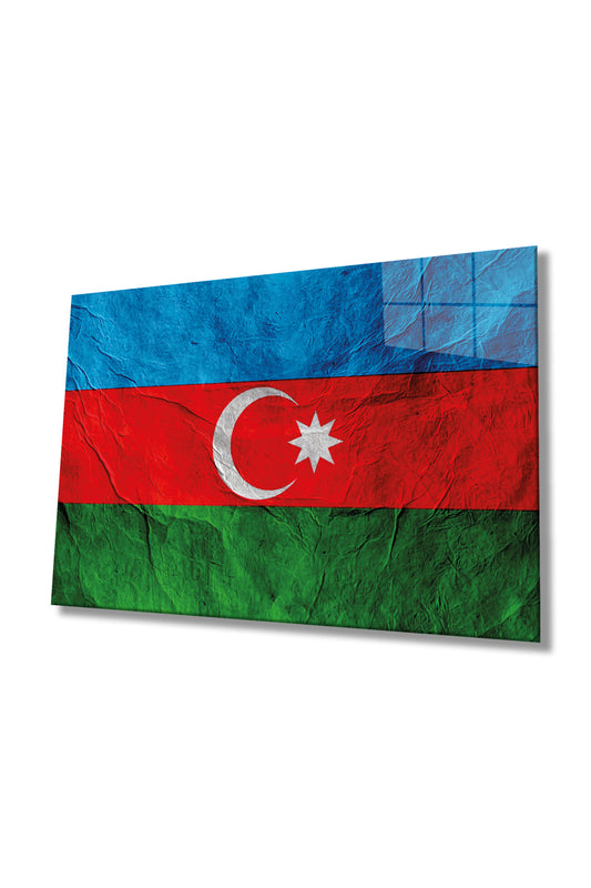 Az?rbaycan Respublikası Cam Tablo, Azerbaycan Cumhuriyeti, Ev Ofis Duvar Dekoru, Büyük Temperli Cam