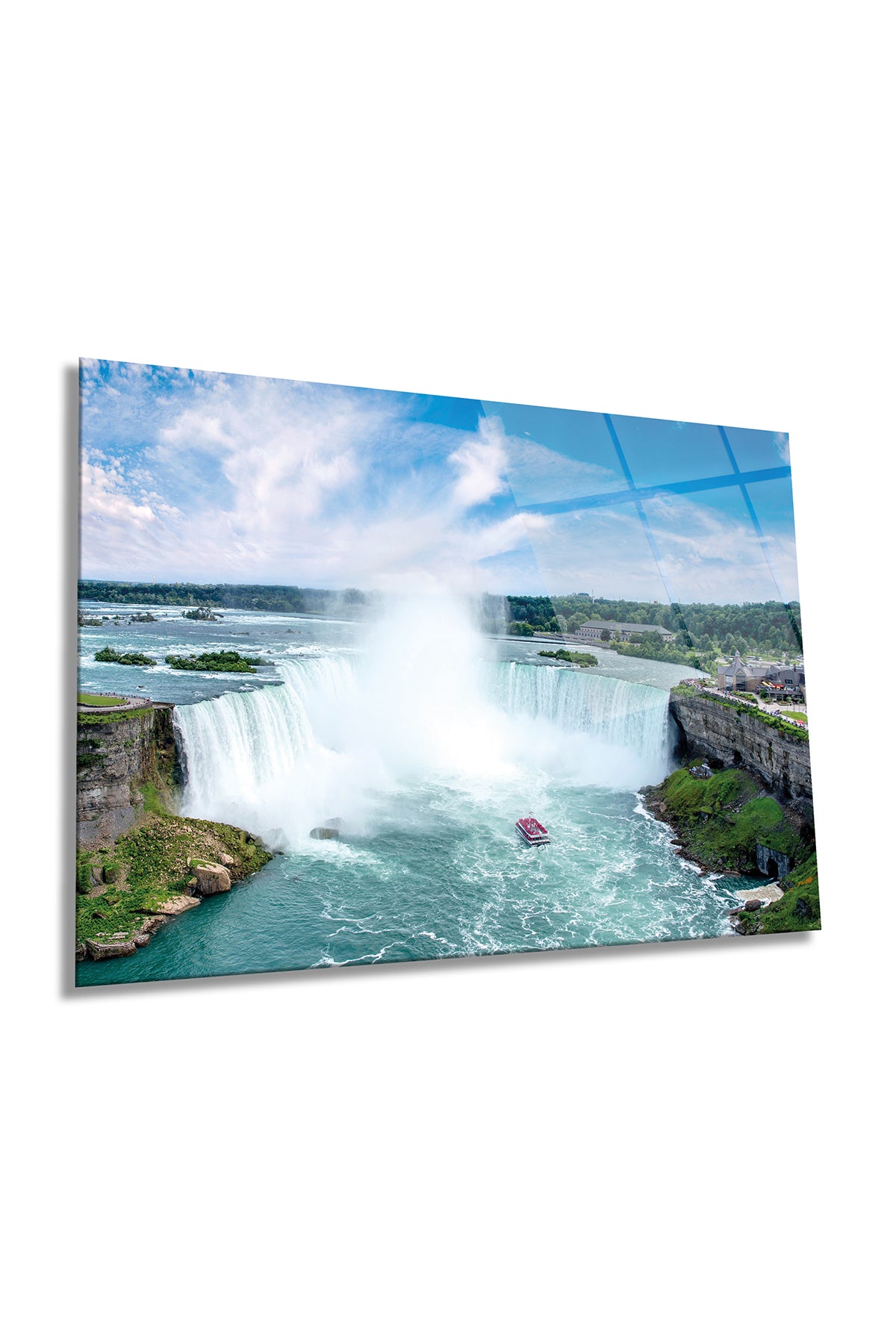 Büyük Niagara Şelalesi Manzarası Yatay Cam Tablo, Ev ve Ofis Duvar Dekoru, Lüks Hediyelik