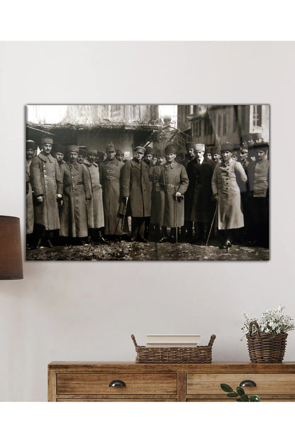 Mustafa Kemal Atatürk ve Ordu Savaş Hatırası Cam Tablo, Ev Ofis Okul Duvar Dekoru Hediyelik Temperli