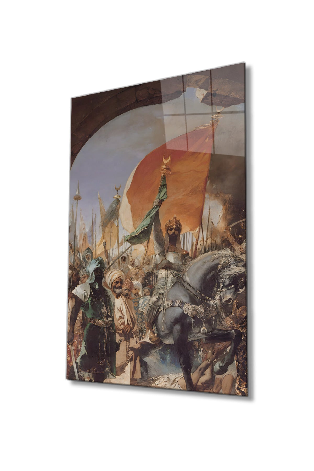 Fatih Sultan Mehmet Cam Tablo, Osmanlı Padişahı, Ev ve Ofis Duvar Dekoru, Hediyelik Temperli Cam