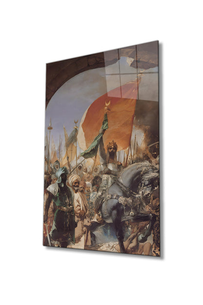 Fatih Sultan Mehmet Cam Tablo, Osmanlı Padişahı, Ev ve Ofis Duvar Dekoru, Hediyelik Temperli Cam