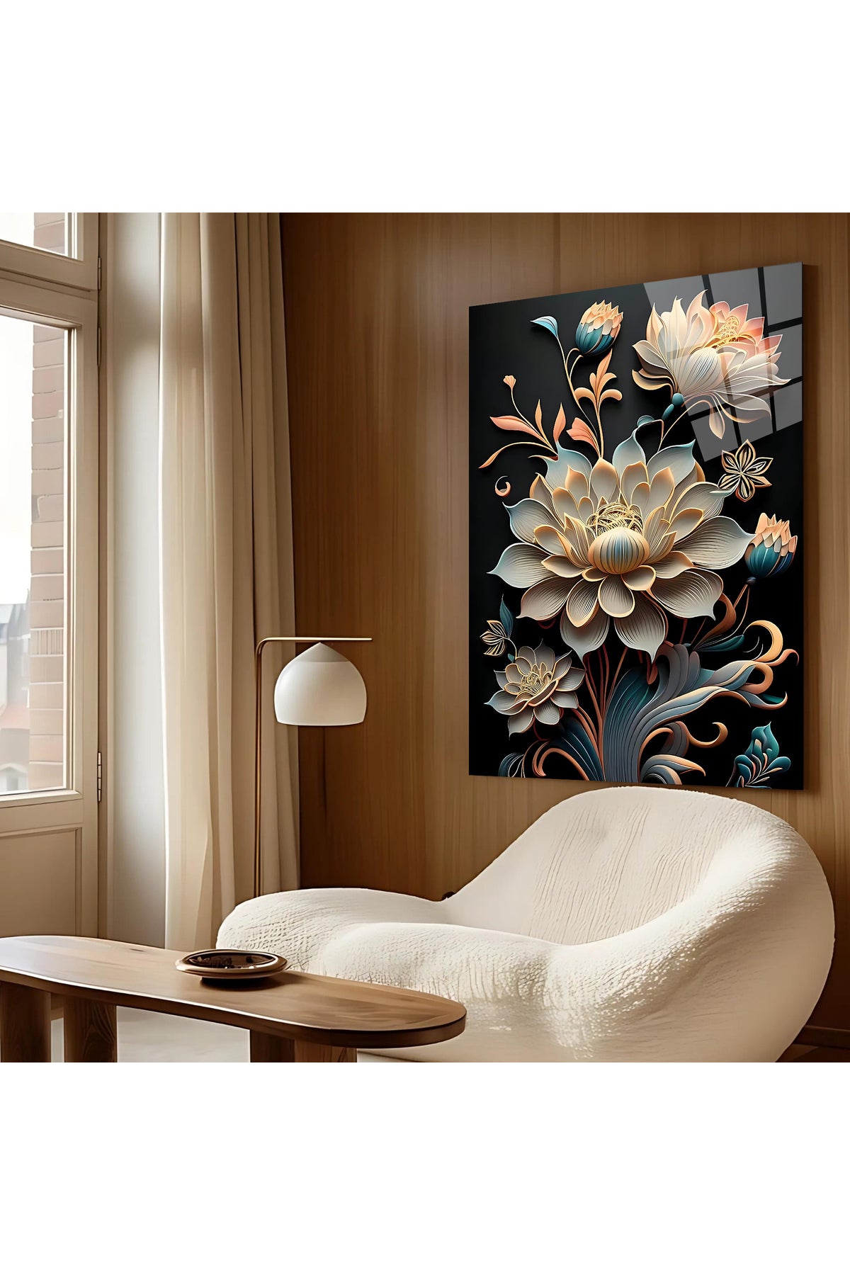 Luxury Floral Harmony – Cam Tablo
