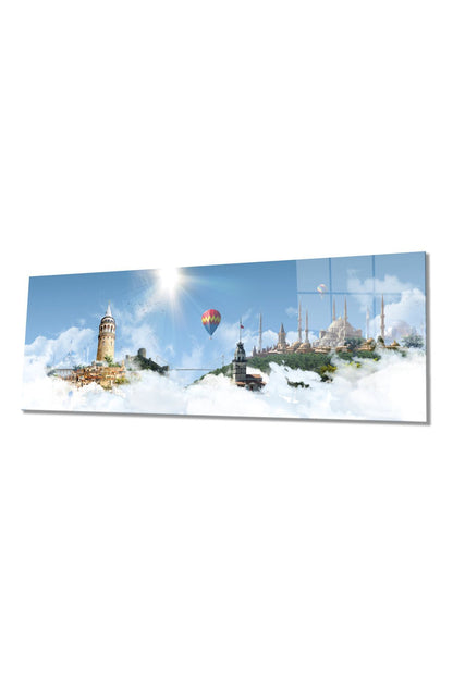 Başlıca Türkiye Eserleri Panoramik Cam Tablo, Modern Ev Ofis Duvar Dekoru, Hediyelik Temperli