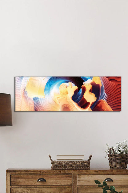 Soyut Desenler Sanatsal Panoramik Cam Tablo, Modern ve Şık Ev Ofis Duvar Dekoru, Hediyelik Temperli