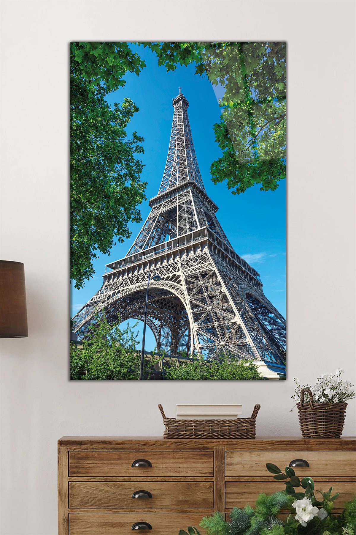 Fransa Paris Eyfel Kulesi Dikey Cam Tablo, Ev Ofis Duvar Dekoru, Lüks Hediyelik, Kırılmaz Çizilmez