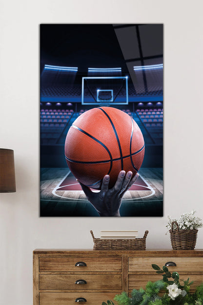 Basketbol Arena Dikey Cam Tablo, Ev ve Ofis Duvar Dekoru, Lüks Hediyelik, Kırılmaz Çizilmez