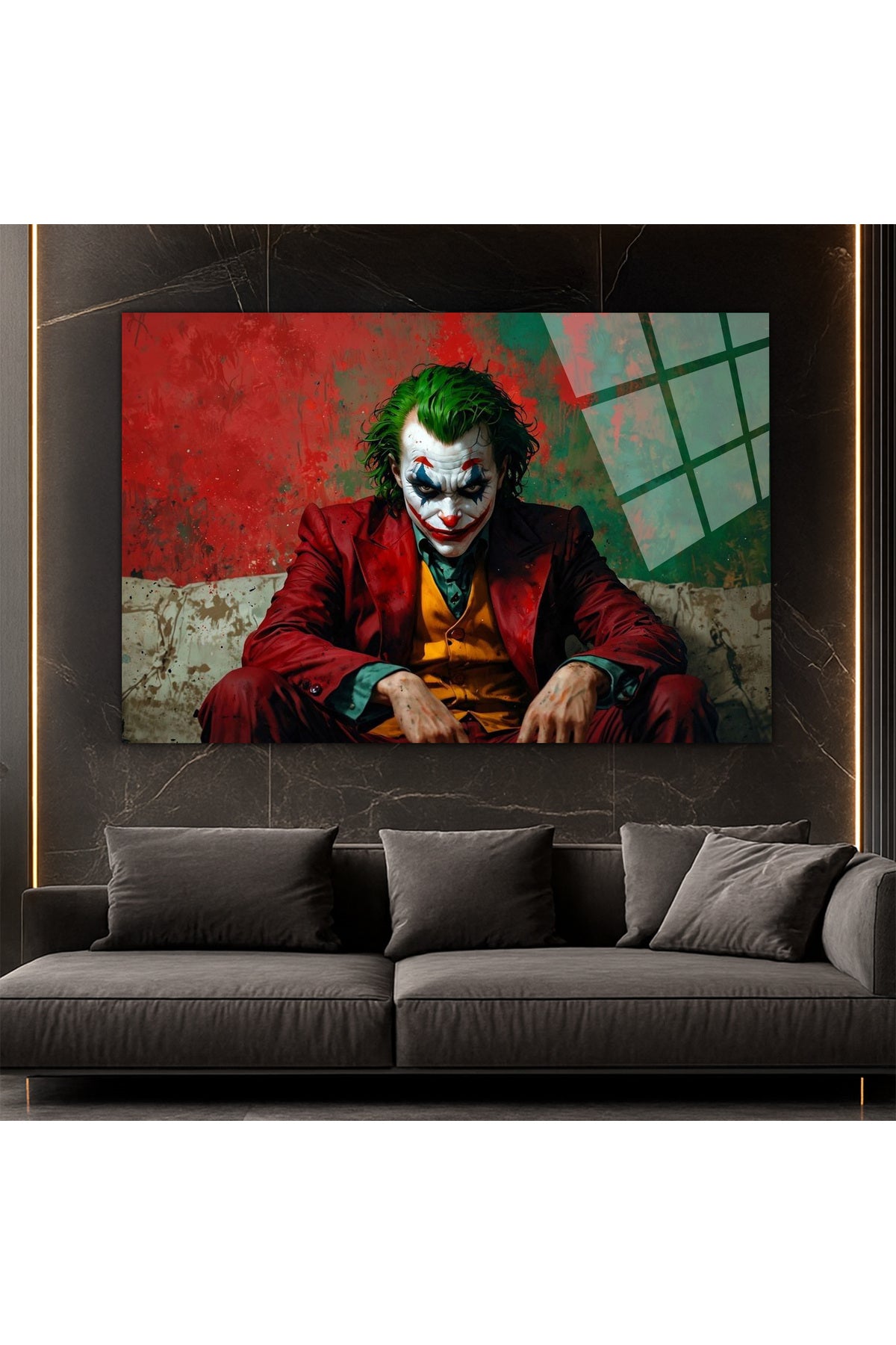 Joker’in İkonik Duruşunu Yansıtan Karizmatik Bir Uv Cam Tablo