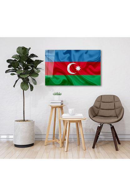 Az?rbaycan Respublikası Cam Tablo, Azerbaycan Cumhuriyeti, Ev Ofis Okul Duvar Dekoru, Temperli Cam