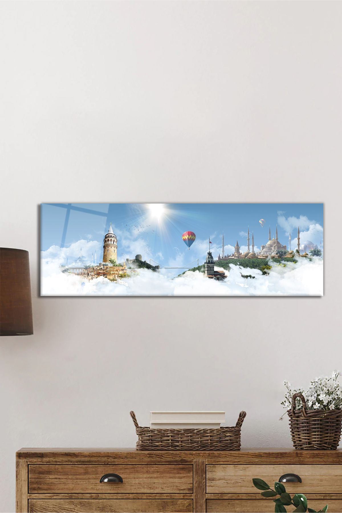 Başlıca Türkiye Eserleri Panoramik Cam Tablo, Modern Ev Ofis Duvar Dekoru, Hediyelik Temperli