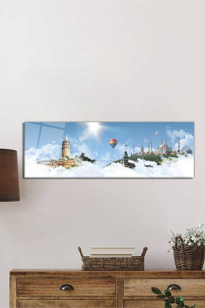 Başlıca Türkiye Eserleri Panoramik Cam Tablo, Modern Ev Ofis Duvar Dekoru, Hediyelik Temperli