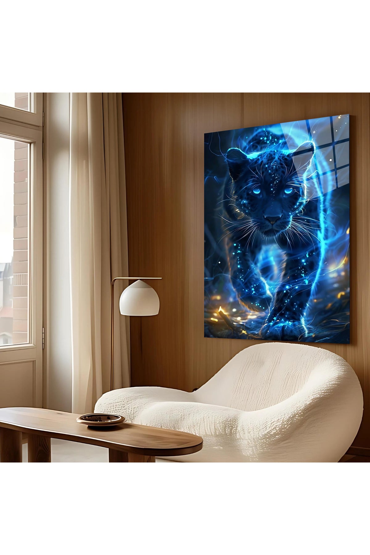 Mystic Panther Cam Tablo – Neon Parıltılı Yüksek Kaliteli Sanatsal Tasarım