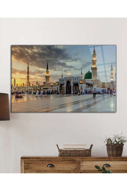 Mescid-i Nebevi Hz. Muhammed'in Kabri Cam Tablo, Dini İslami, Ev Ofis Okul Duvar Dekoru, Hediyelik