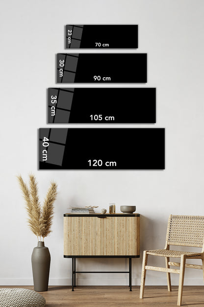 Kızıl Ay ve Durgun Sular Panoramik Cam Tablo, Modern ve Şık Ev Ofis Duvar Dekoru, Hediyelik Temperli