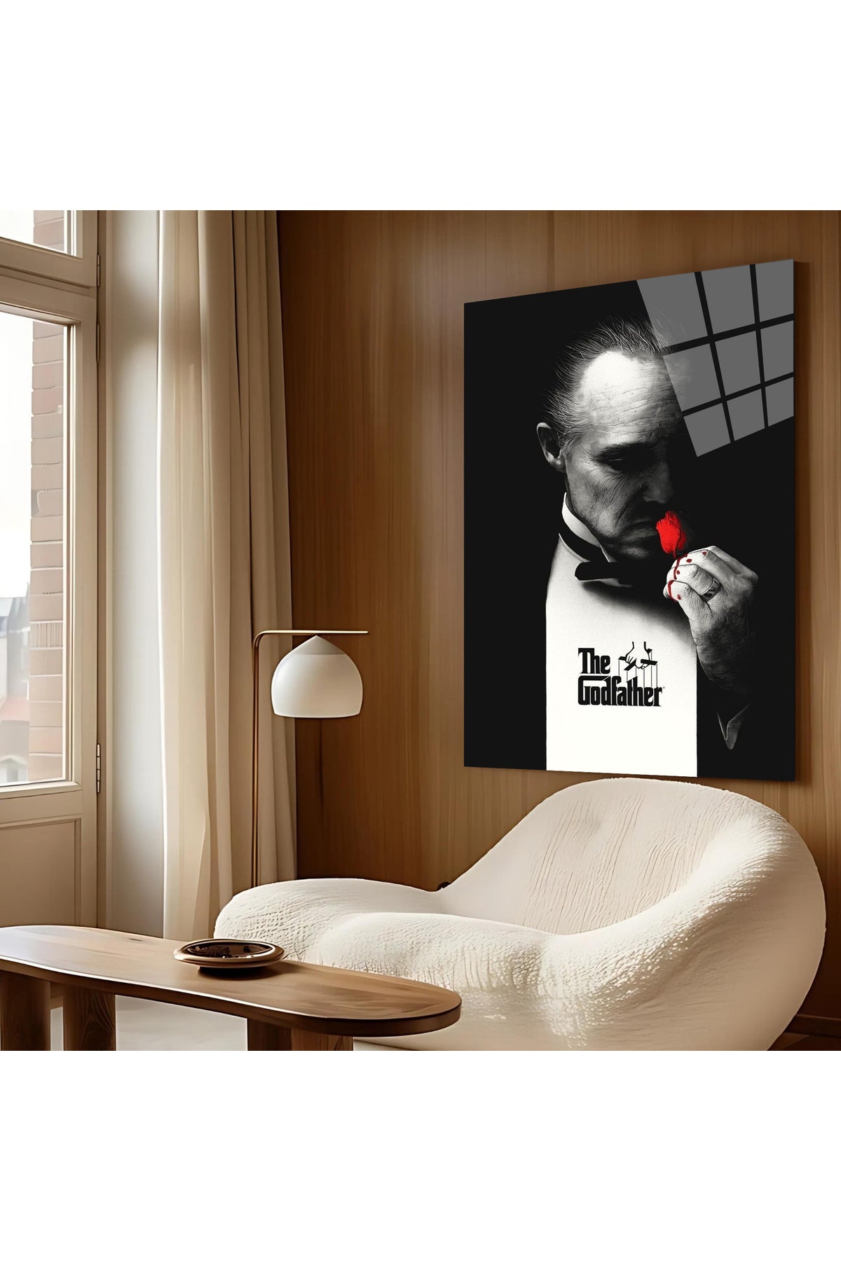 The Godfather Film Posteri – Efsane Sinema Klasiği Cam Tablo