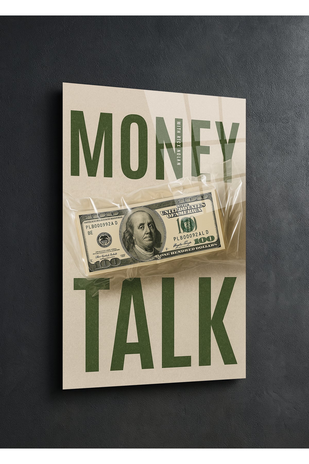 Motivasyon ve Para Konsepti Cam Tablo - Money Talk Dekoratif Tasarım