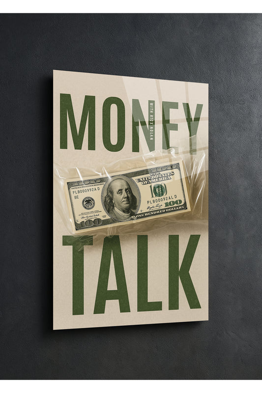 Motivasyon ve Para Konsepti Cam Tablo - Money Talk Dekoratif Tasarım
