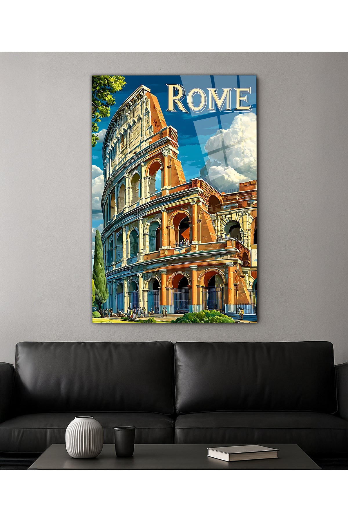 Roma Kolezyum Cam Tablo - Tarihi ve Sanatsal Duvar Dekoru
