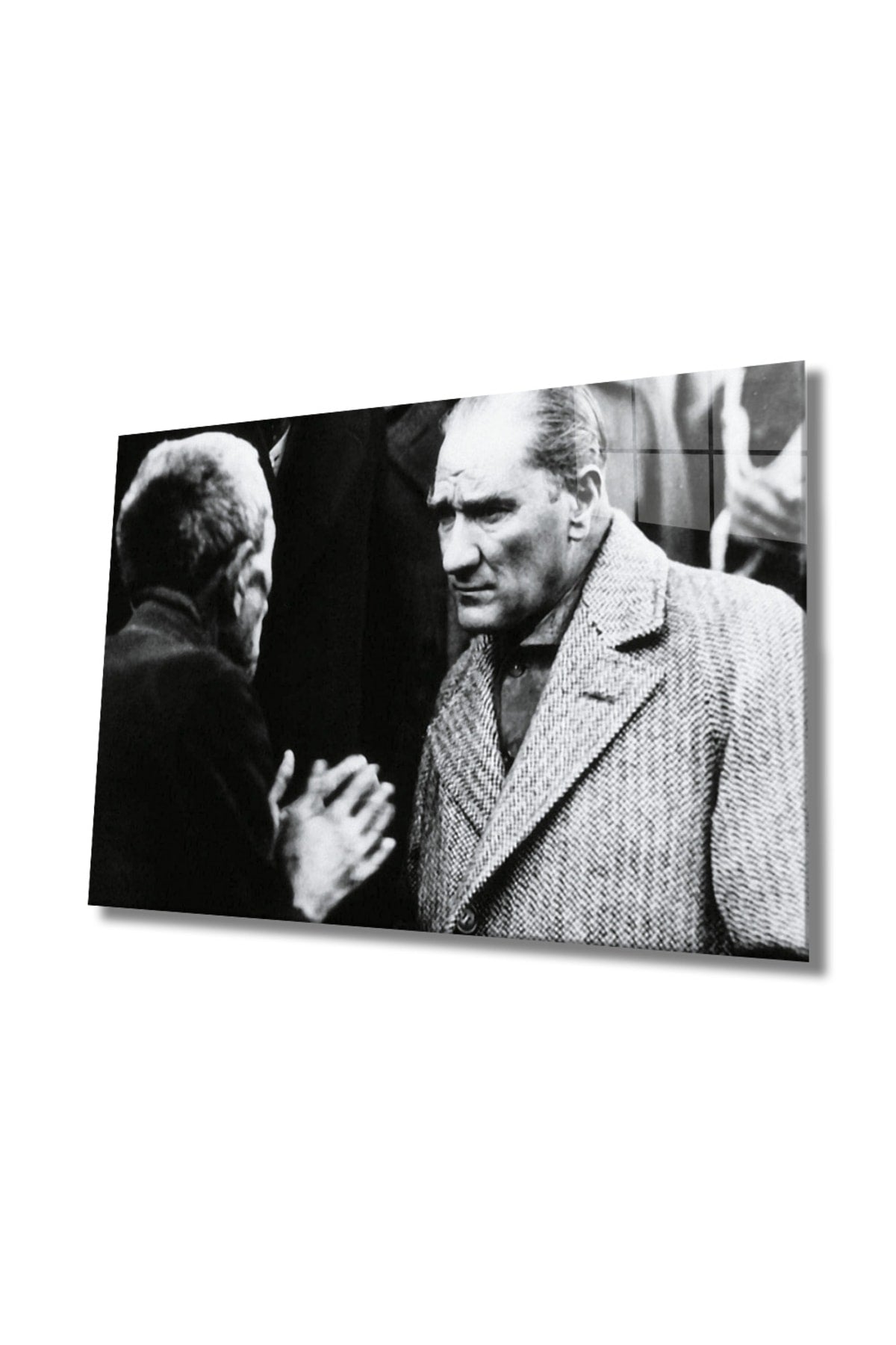 Mustafa Kemal Atatürk Portresi Cam Tablo, Ev, Ofis Ve Okul Duvar Dekoru, Hediyelik, Temperli Cam