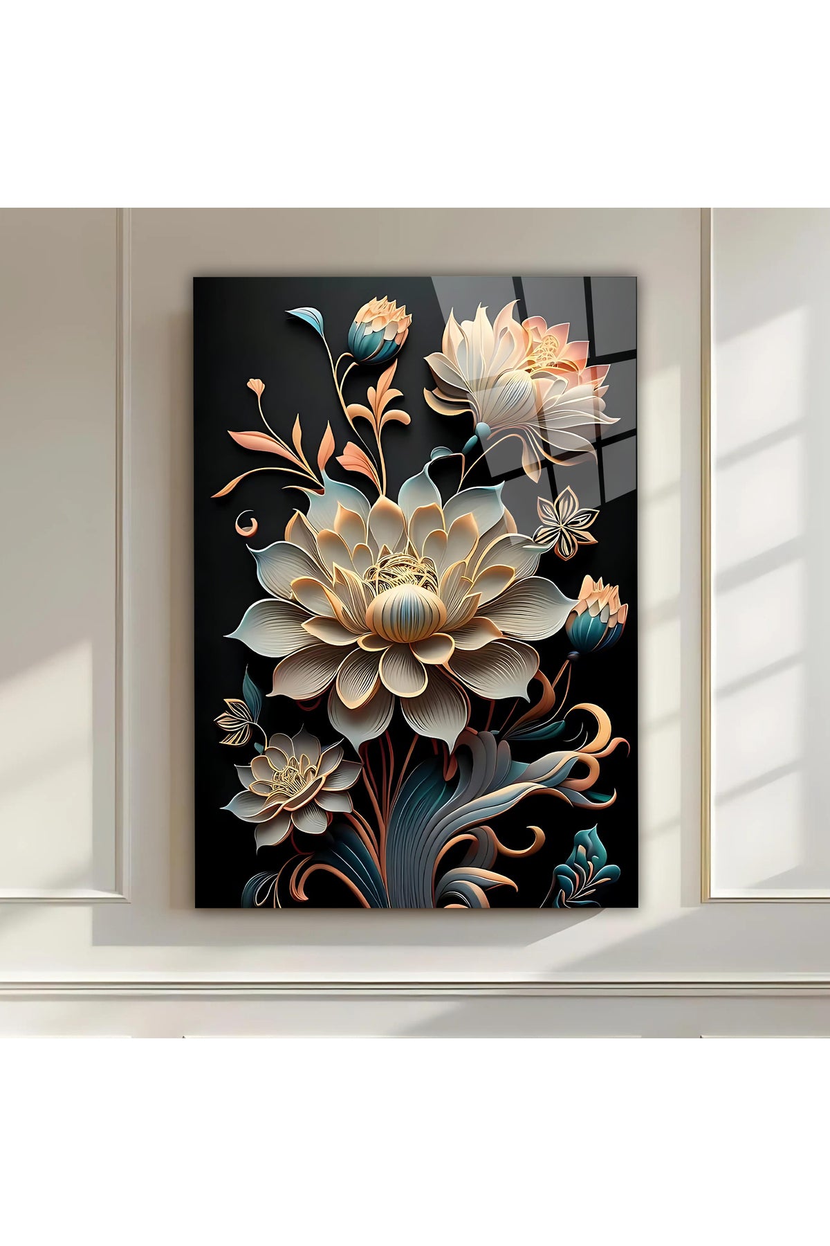 Luxury Floral Harmony – Cam Tablo