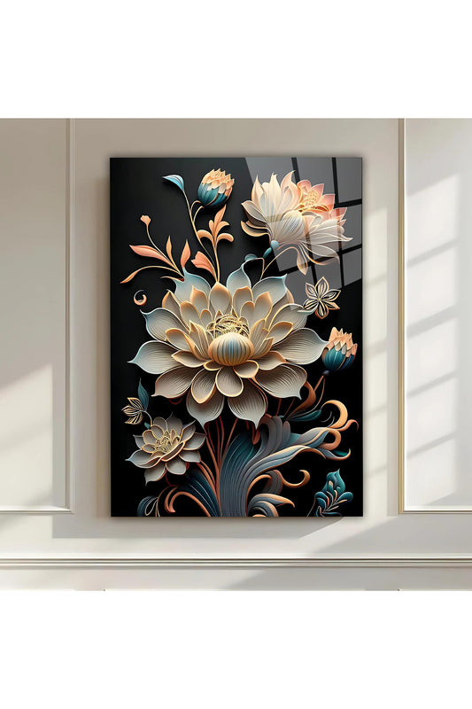 Luxury Floral Harmony – Cam Tablo