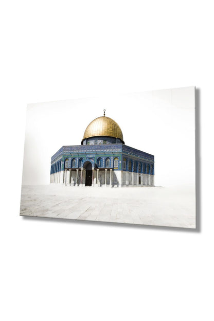 Kudüs Kubbetüs Sahra Dini Islami Cam Tablo, Ev, Ofis Ve Okul Duvar Dekoru, Hediyelik, Temperli Cam