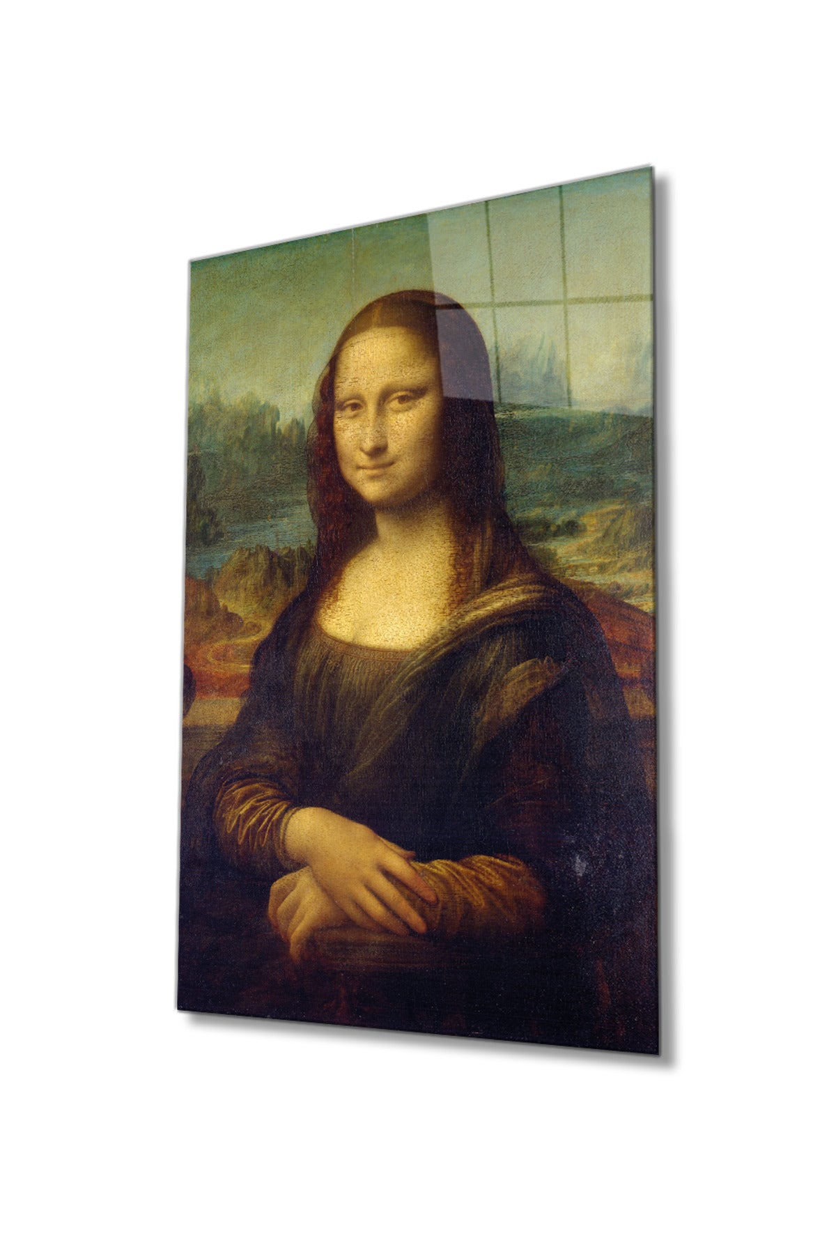 Leonardo Da Vinci Mona Lisa Sanat Cam Tablo, Ev Ofis Duvar Dekoru, Hediyelik, Dayanıklı Temperli Cam
