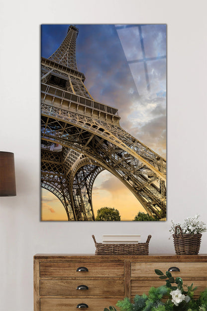 Eyfel Kulesi Paris Dikey Cam Tablo, Ev ve Ofis Duvar Dekoru, Lüks Hediyelik, Kırılmaz Çizilmez